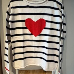 MICHI Striped Tank Top with Red Heart
